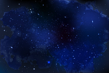 Wall Mural - Vector Cosmology Illustration with Universe, Galaxy, Sun, Planet