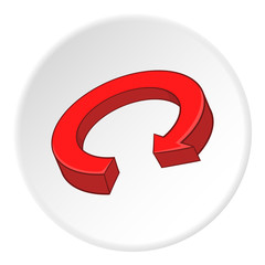 Poster - Red arrow recycling icon. artoon illustration of red arrow recycling vector icon for web