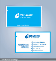 Modern creative and clean business card Design template. Blue and white template