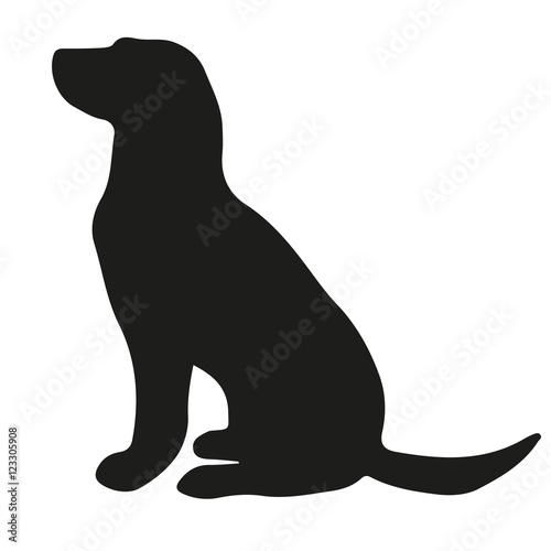 Download Labrador retriever. Vector black silhouette on a white ...