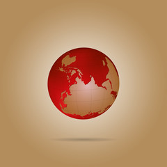 Wall Mural - map of the world globe with shadow