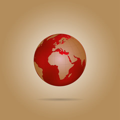 Wall Mural - map of the world globe with shadow
