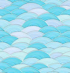 Poster - Abstract seamless pattern of white waves