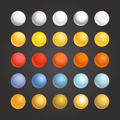 Poster - Different metal spherical gradients set on black