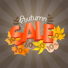 Poster - Autumn sale advirtising banner. Shopping special offer template.