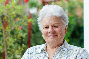 Senior woman in garden