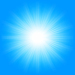 bright sunbeams, shiny summer background with vibrant blue color tones.