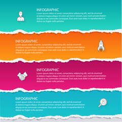 Aufkleber - Torn paper background. Abstract infographics template ripped pap