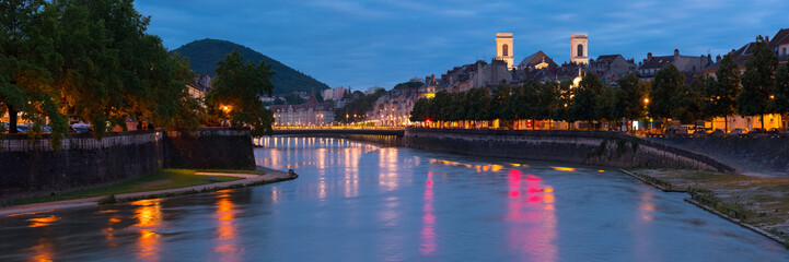 Wall Mural - Panorama of night Besancon