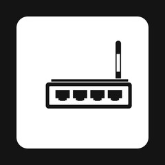 Poster - Modem icon in simple style isolated on white background. Internet symbol