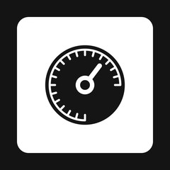 Poster - Speedometer, measuring scale icon in simple style on a white background