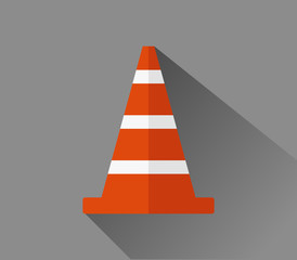 Wall Mural - Traffic cone icon in flat design