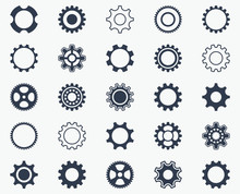 Collection Of Black Gear Wheel Icons