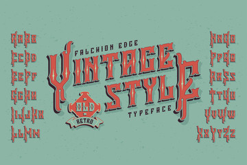 Poster - vintage style font. retro typeface named 
