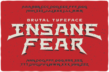 Poster - insane fear brutal font with textured extrude effect