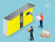 Isometric Parcel Delivery Lockers. Self-service. Express Delivery. This service provides an alternative to home delivery for online purchases.