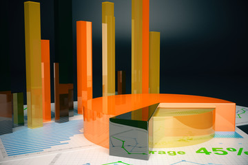 Poster - Orange business graphs