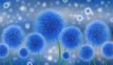 Fototapeta Kwiaty - Abstrakcyjne niebieskie kwiaty