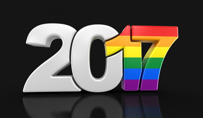 Poster - Gay Pride Color  New Year 2017. Image with clipping path.