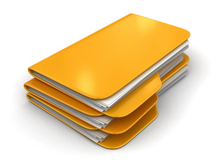 Poster - Folders and files. Image with clipping path