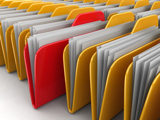 Poster - Folders and files. Image with clipping path