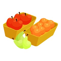 Wall Mural - Boxes of fruit icon. Cartoon illustration of boxes of fruit vector icon for web