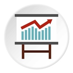 Poster - Table with statistics icon. Flat illustration of table with statistics vector icon for web