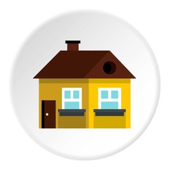 Poster - Large single storey house icon. Flat illustration of large single storey house vector icon for web