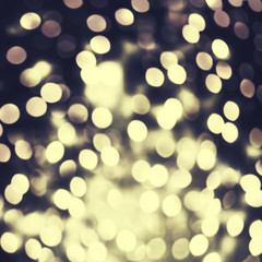 Wall Mural - Night Bokeh ligts - Golden and black glitter christmas abstract