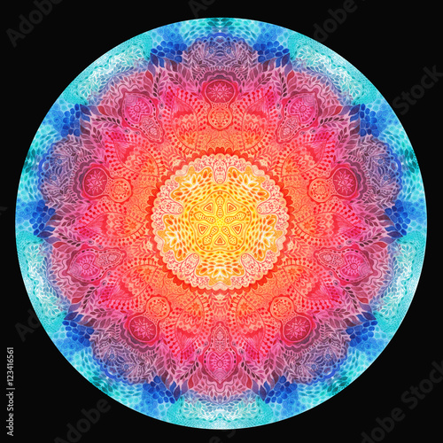 Watercolor mandala. Decor for your design Canvas Print