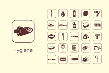 Wall Mural - Set of hygiene simple icons