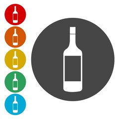 Poster -  Alcohol bottles icon set 