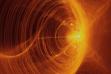Wall Mural - set 7 yellow glow energy wave.