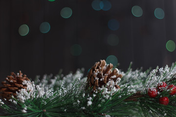  Fir branch with pine cones, Christmas toys