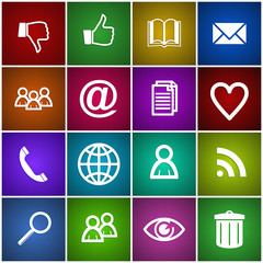 Poster - Set of colorful vector web icons