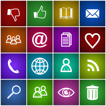 Set of colorful vector web icons