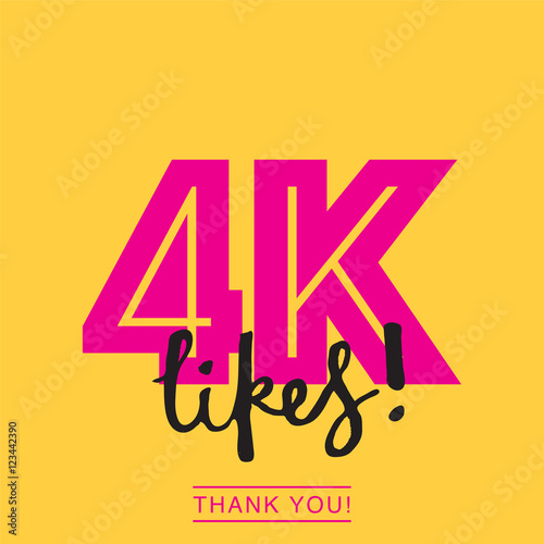 Fotografia, Obraz 4000 likes social media thank you banner