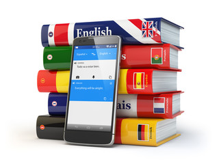 Poster - E-learning. Mobile dictionary. Learning languages online. Smartp