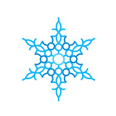 Poster - Ornate Blue Snowflake Icon