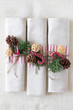 Serviettes and decorations for Christmas