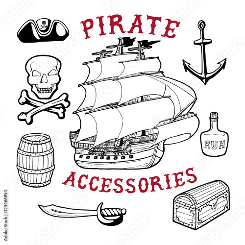 Pirate Accessories Handmade Ship Roger Barrel Sword Hat