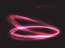 Pink Neon Ovals Or Circles For Light Effect
