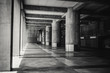 © Quality Stock Arts - concrete building hall structure in dark vintage tone.