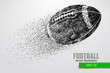 silhouette of a football ball from particle. Background and text on a separate layer, color can be changed in one click.
