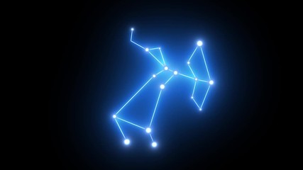 Wall Mural - zodiac sagittarius star constellation forming in glowing light