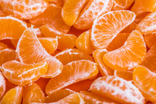 Tangerine Segments, Orange Background Texture
