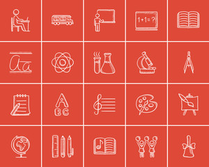 Wall Mural - Education sketch icon set