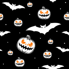 Wall Mural - Vector illustration of halloween celebration seamless pattern