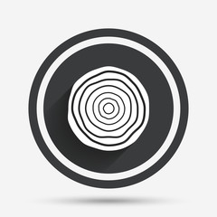 Poster - Wood sign icon. Tree growth rings.