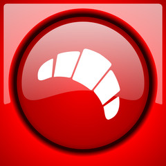 Poster - croissant red icon plastic glossy button
